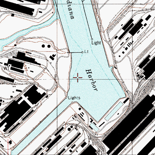 Topographic Map of Indiana Harbor, IN