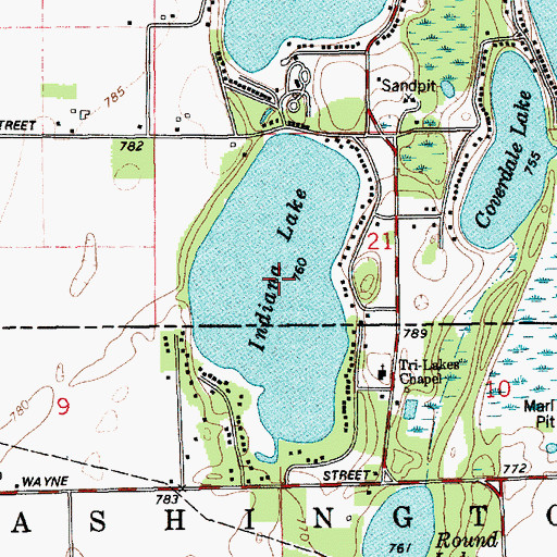 Topographic Map of Indiana Lake, MI