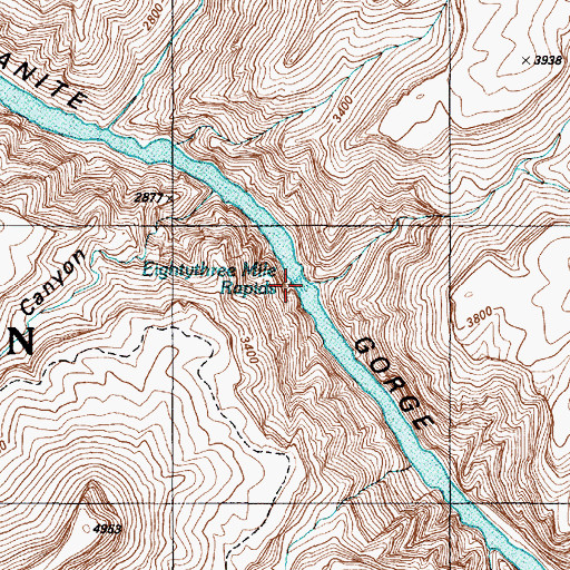 Topographic Map of Eightythree Mile Rapids, AZ