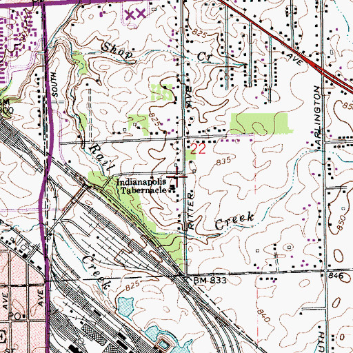 Topographic Map of Indianapolis Baptist Tabernacle, IN