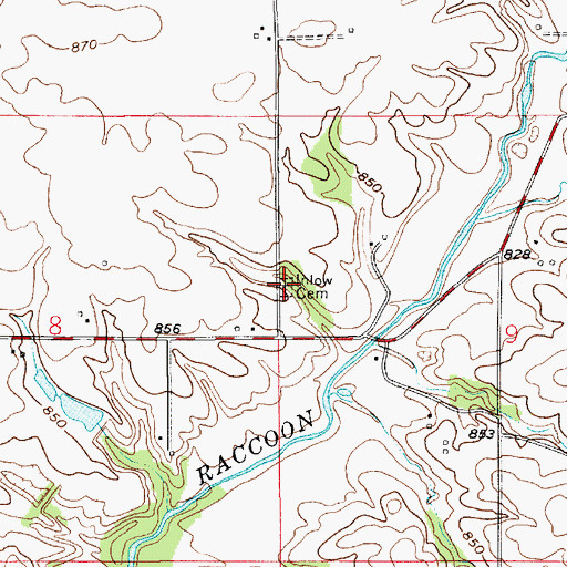 Topographic Map of Inlow Cemetery, IN