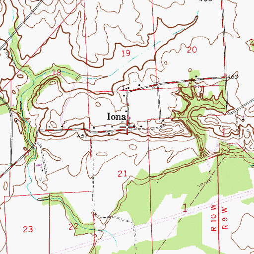 Topographic Map of Iona, IN