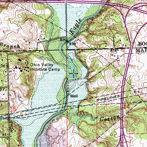 Topographic Map of Irishman Run, IN