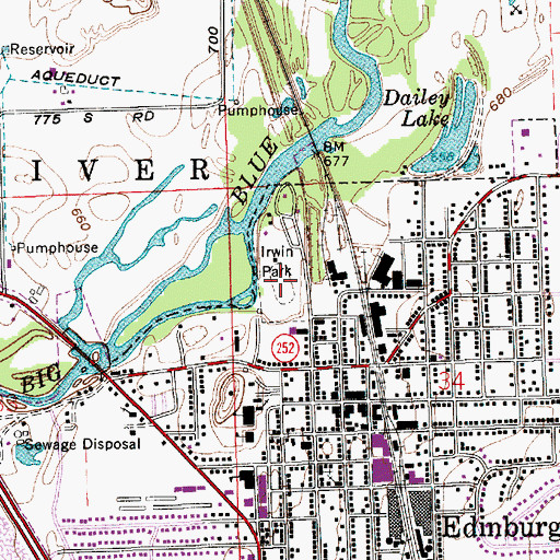 Topographic Map of Irwin Park, IN