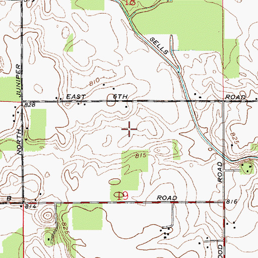 Topographic Map of Isaac Sells Ditch, IN