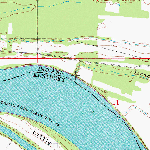 Topographic Map of Isaac Wright Drain, IN