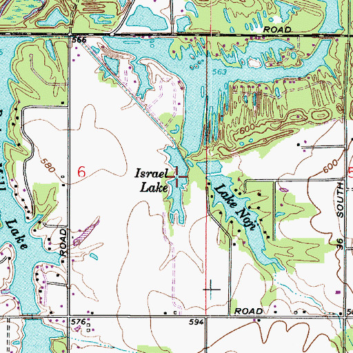 Topographic Map of Israel Lake, IN