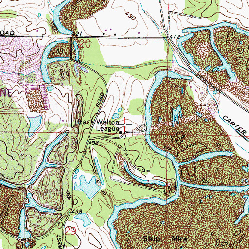 Topographic Map of Izaak Walton League Building, IN