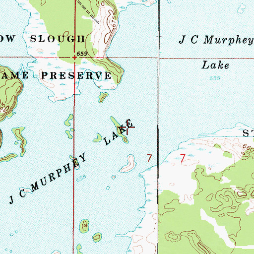 Topographic Map of J C Murphey Lake, IN