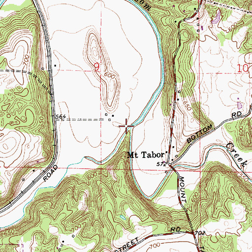 Topographic Map of Jacks Defeat Creek, IN