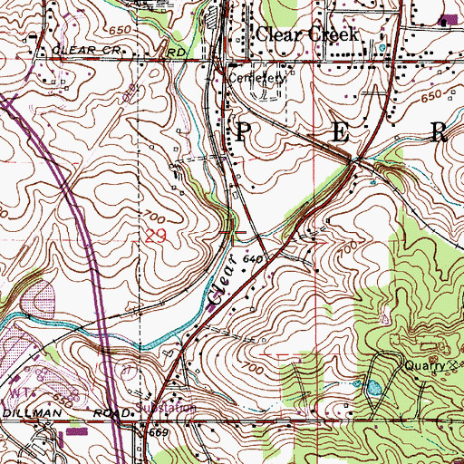 Topographic Map of Jackson Creek, IN
