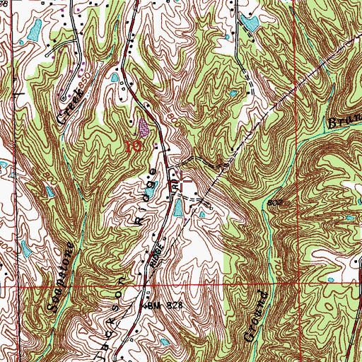 Topographic Map of Jackson Ridge, IN