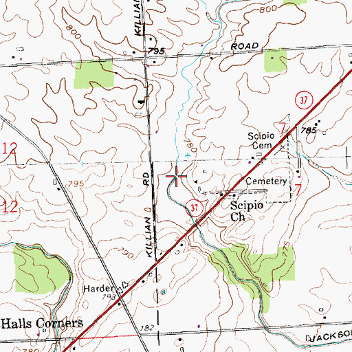 Topographic Map of Jackson Number Two Ditch, IN