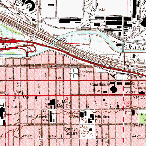 Topographic Map of Jackson Park, IN