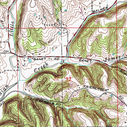Topographic Map of James Branch, IN