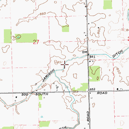 Topographic Map of Jamison Ditch, IN