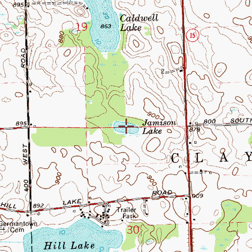 Topographic Map of Jamison Lake, IN