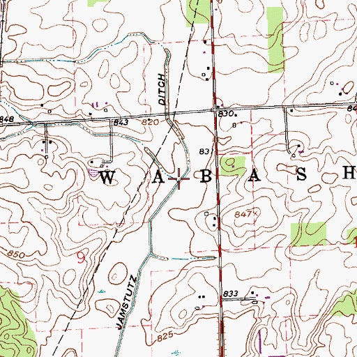 Topographic Map of Jamstutz Ditch, IN