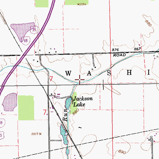 Topographic Map of Janney Run, IN
