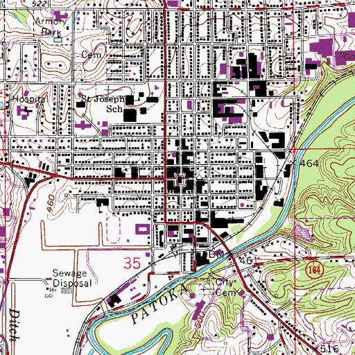 Topographic Map of Jasper, IN