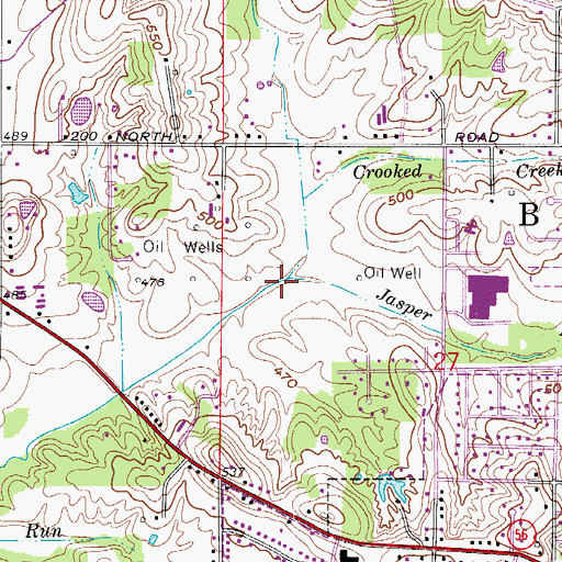 Topographic Map of Jasper Drain, IN