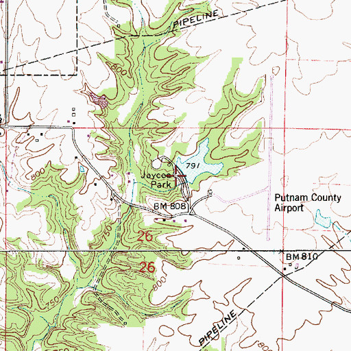 Topographic Map of Jaycee Park, IN