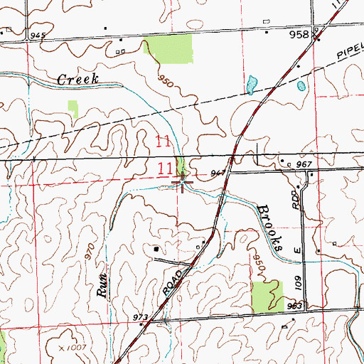 Topographic Map of Jeff Run, IN