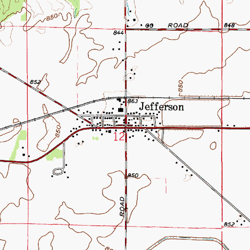 Topographic Map of Jefferson, IN