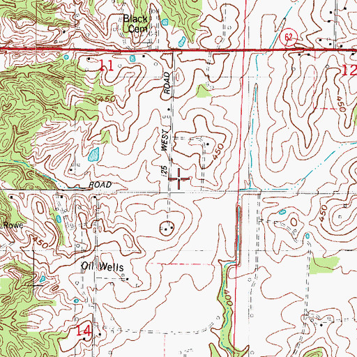 Topographic Map of Jeffries School, IN