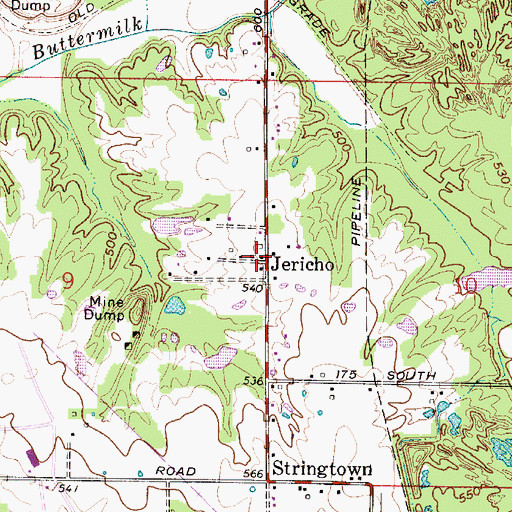 Topographic Map of Jericho, IN