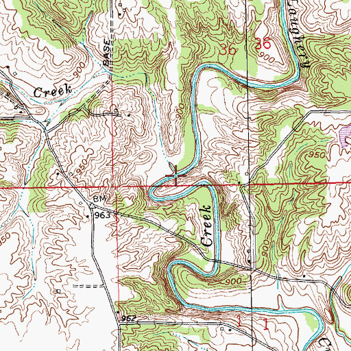 Topographic Map of Jericho Creek, IN
