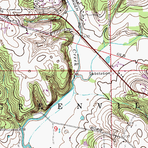 Topographic Map of Jersey Park Creek, IN
