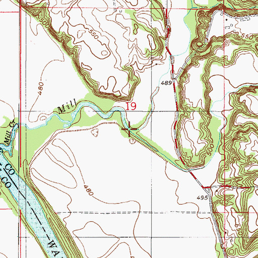 Topographic Map of Jim Branch, IN