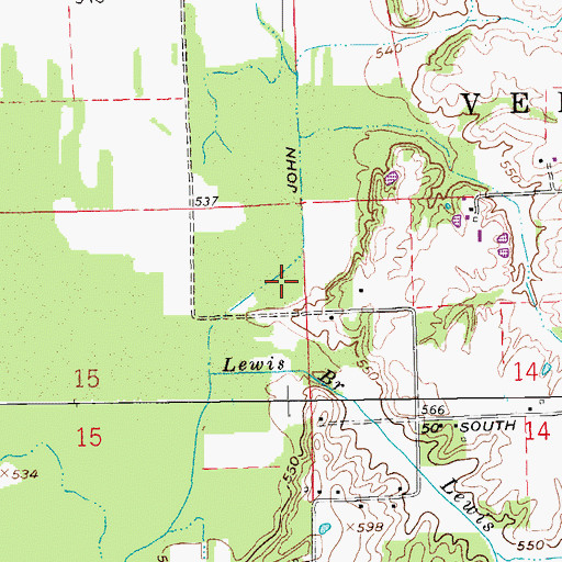 Topographic Map of John McDonald Ditch, IN