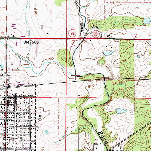 Topographic Map of Johnson Branch, IN