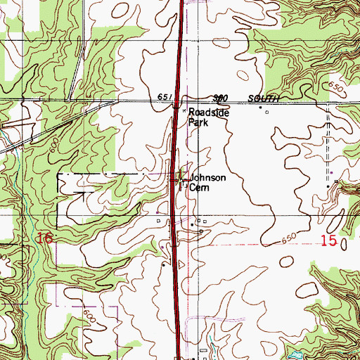 Topographic Map of Highfill Cemetery, IN