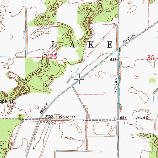 Topographic Map of Johnson Ditch, IN