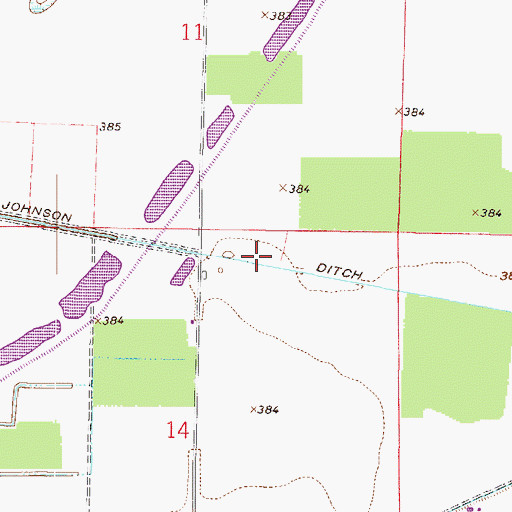 Topographic Map of Johnson Ditch, IN