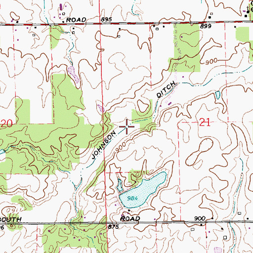 Topographic Map of Johnson Ditch, IN
