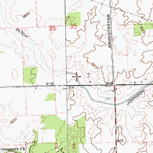 Topographic Map of Johnson Ditch, IN