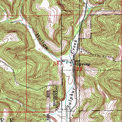 Topographic Map of Johnson Hollow, IN