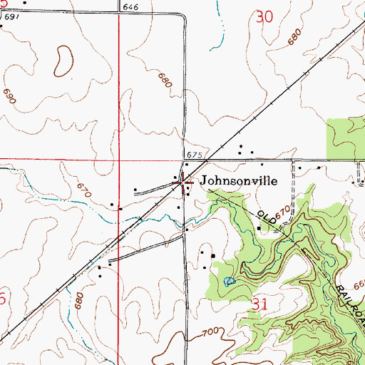 Topographic Map of Johnsonville, IN