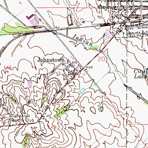 Topographic Map of Johnstown, IN