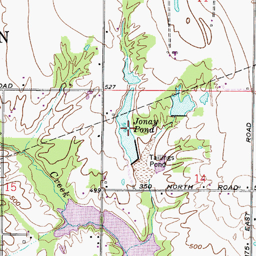 Topographic Map of Jonay Pond, IN