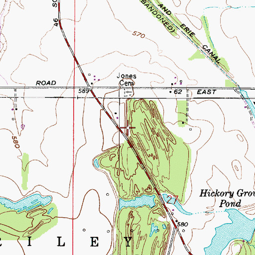 Topographic Map of Jones Cemetery, IN