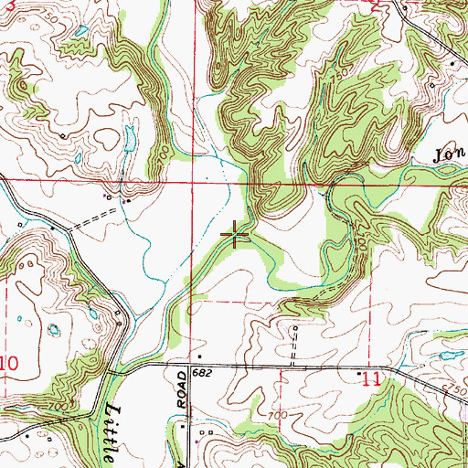 Topographic Map of Jones Creek, IN