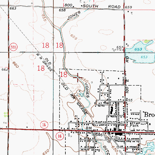 Topographic Map of Jones Ditch, IN