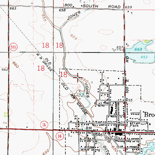 Topographic Map of Jones Ditch, IN