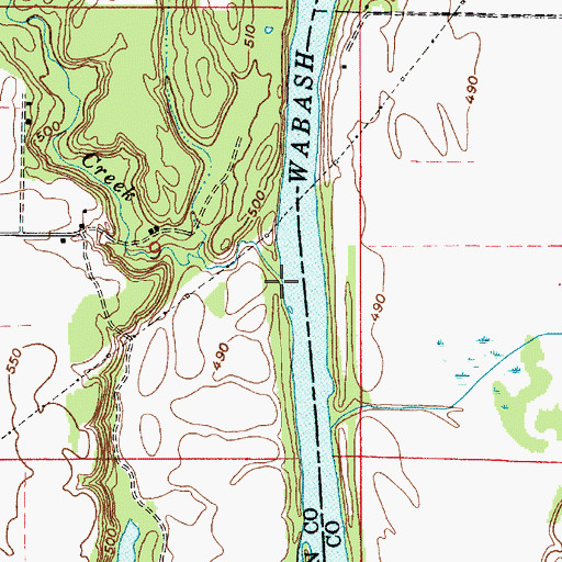 Topographic Map of Jordan Creek, IN