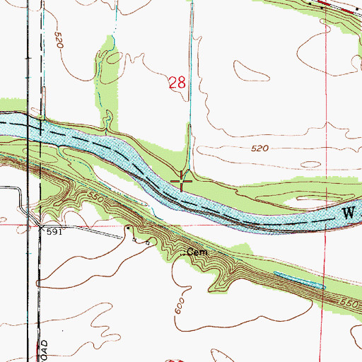Topographic Map of Jordan Creek, IN